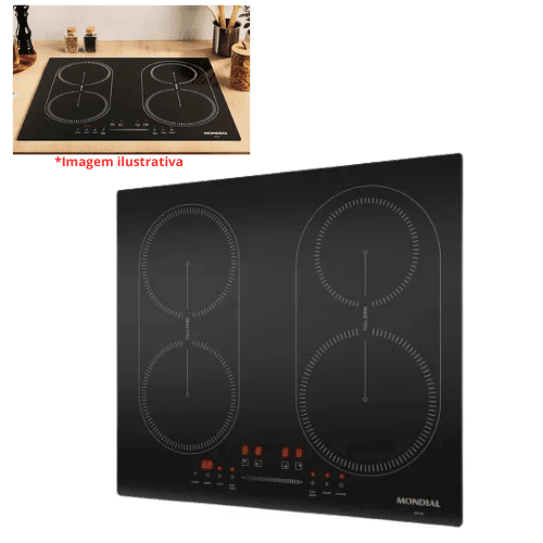 Cooktop de indu��o 4 bocas 7000W display digital touch - CTI-03 