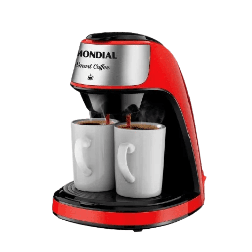 Cafeteira eltrica 2 xcaras vermelha Smart 