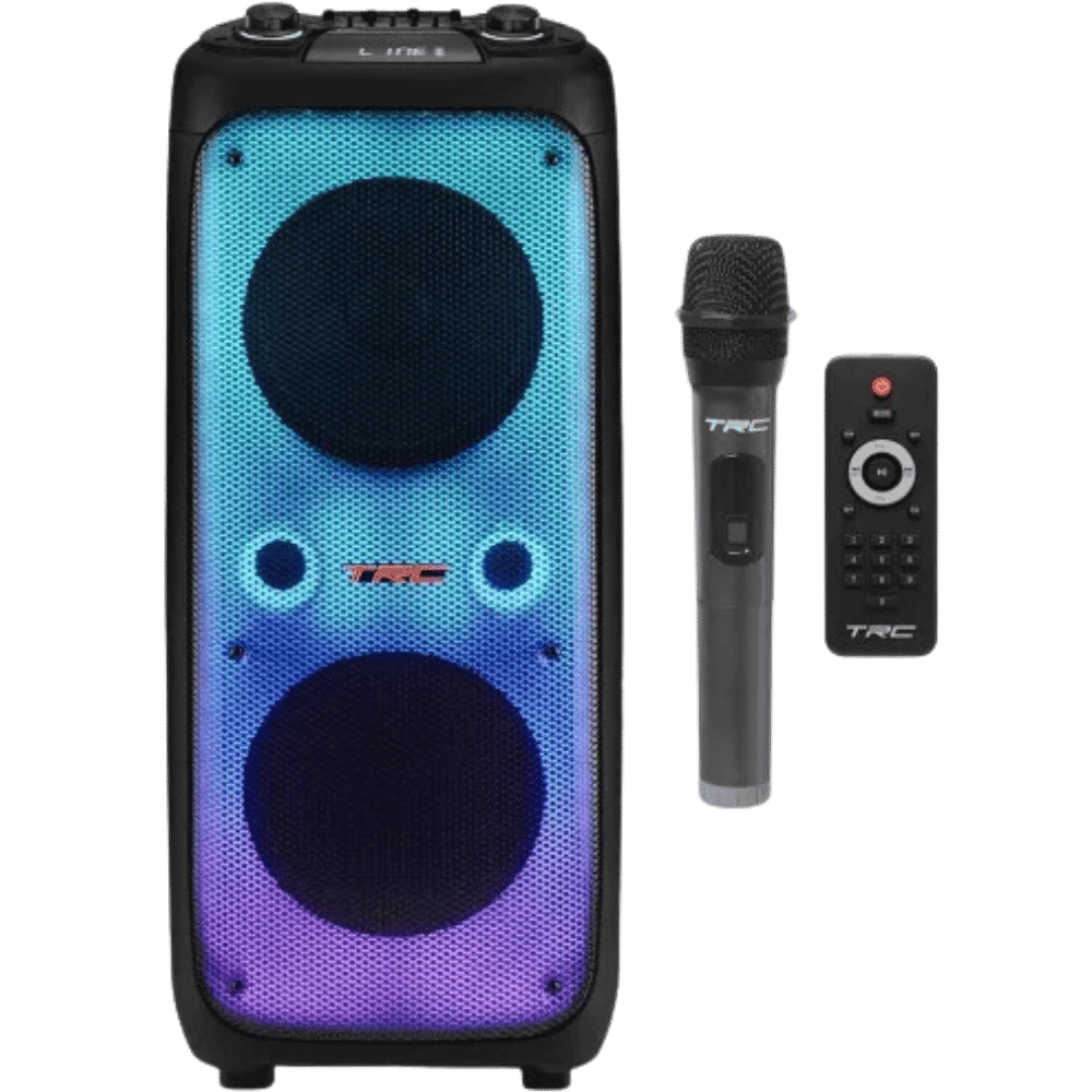 Caixa de som amplificada 1700W RMS com Bluetooth Radio FM e Microfone sem fio 