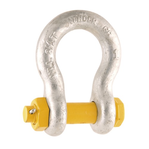 Manilha curva para cabo de ao com porca e pino 