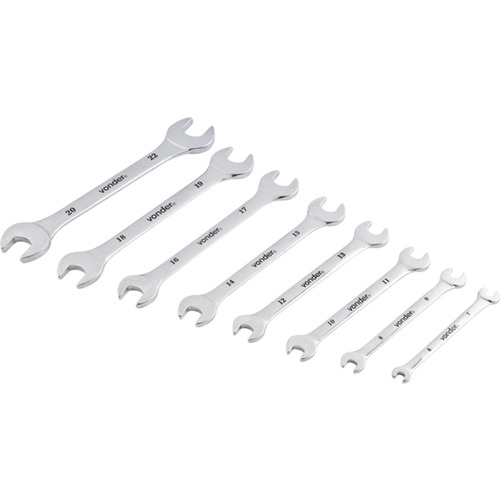 Jogo de chaves fixa 6 a 22 mm ao cromo vandio 8 peas 