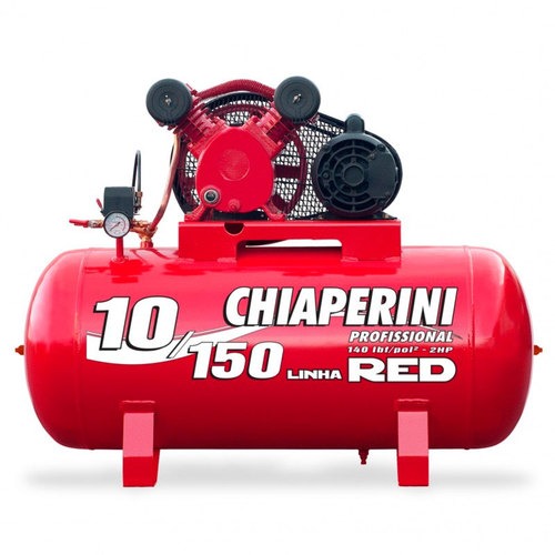 Compressor de ar 10 pés 150L 2 hp 140 lbs trifásico - 10/150 RED Compressor de ar 10 pés 150L 2 hp 140 lbs trifásico - 10/150 RED