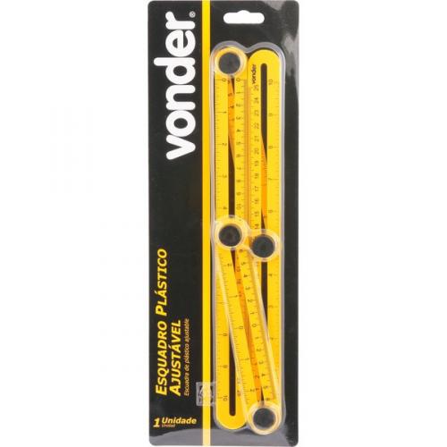 Esquadro pl�stico ajust�vel com 4 r�guas