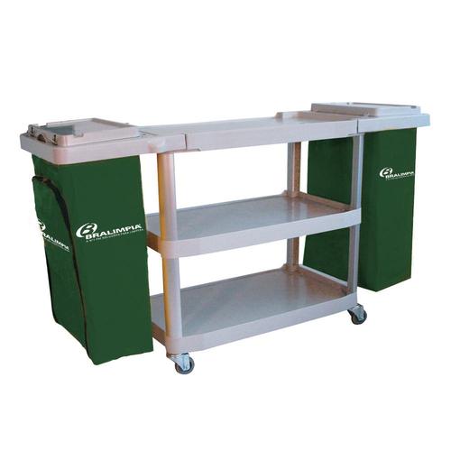 Carro funcional extra com 2 bolsas verde - CEVDVD