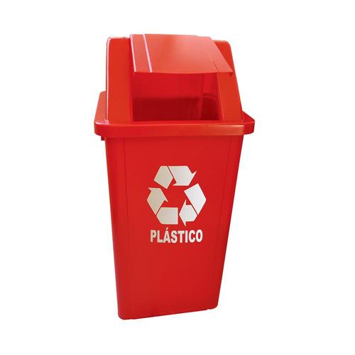 Cesto coletor de lixo 60L com tampa com adesivo - CC61VM