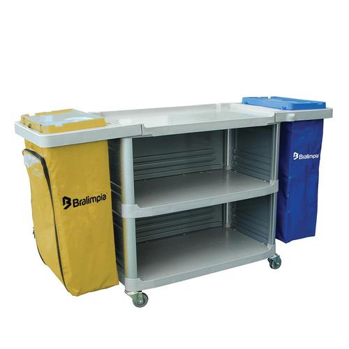 Carro funcional extra 2 bolsas amarela e azul com fechamento Carro funcional extra 2 bolsas amarela e azul com fechamento