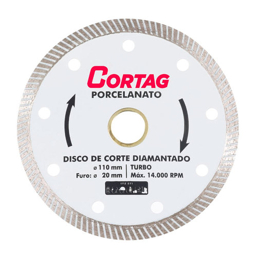 Disco diamantado turbo 110 mm para porcelanato Disco diamantado turbo 110 mm para porcelanato