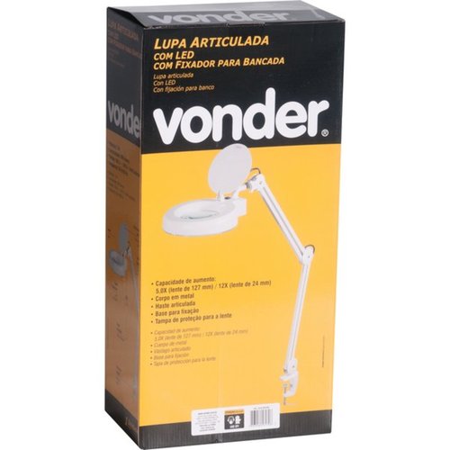 Lupa articulada com LED com fixador para bancada   110V/220V