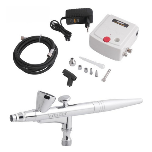 Aer�grafo com minicompressor + kit de acess�rios  110V/220V
