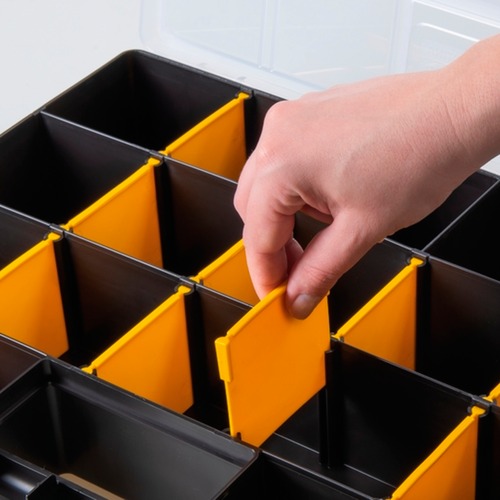 Organizador plástico com 18 compartimentos - 43805017 Organizador plástico com 18 compartimentos - 43805017