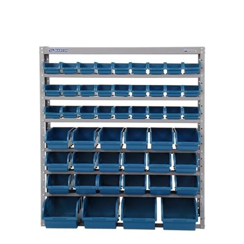 Estante met�lica com 49 gavetas azul