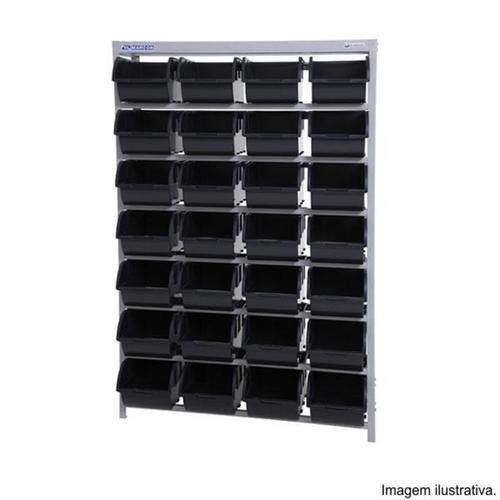 Estante met�lica com 28 gavetas n �7 preta - EM28/7P