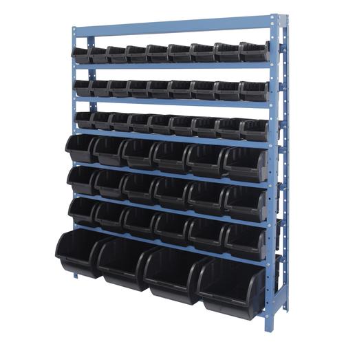 Estante metlica com 49 gavetas medidas diversas preta - NE49P