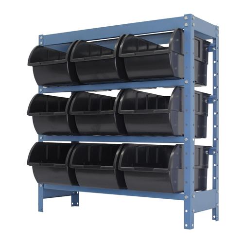 Estante met�lica com 9 caixas n� 7 preta - NE9/7P