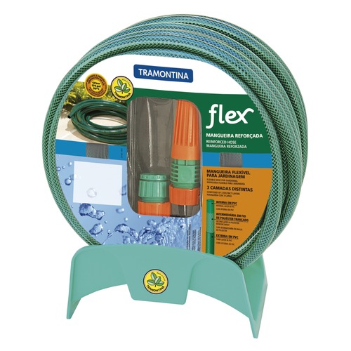 Mangueira flexvel para jardim 20 metros com suporte e esguicho