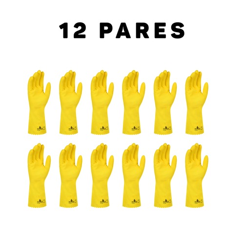 Kit 12 Pares de Luva ltex flocada forrada 30 cm tamanho P/M - VE200