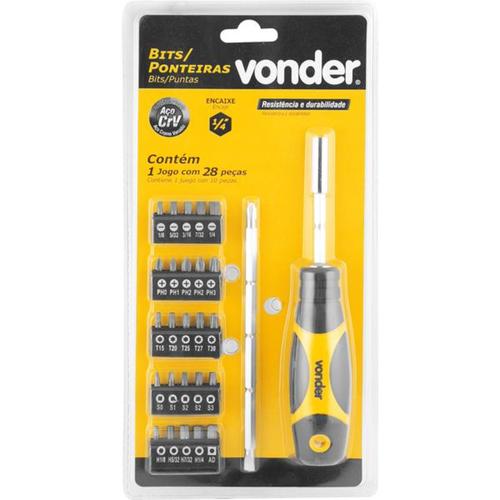 Jogo de bits com 28 pe�as encaixe sextavado 1/4 - 3538028000