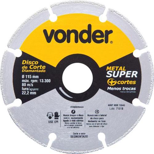 Disco diamantado segmentado 115 mm para metais - Metal Super