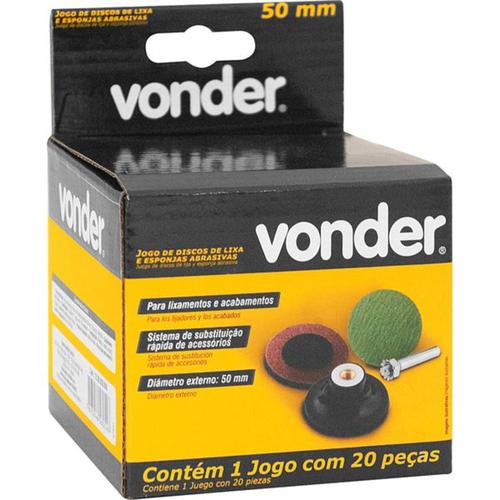 Jogo de discos de lixa com esponja abrasiva 50 mm 20 pe�as