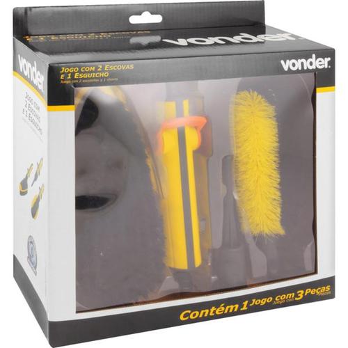 Jogo para limpeza geral com 2 escovas 1 esguicho e conector 1/2
