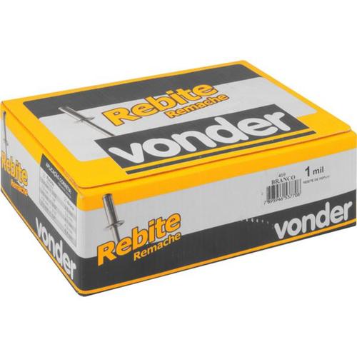 Rebite de repuxo 3,2 x 12 mm branco 312 c/ 1000 peças Rebite de repuxo 3,2 x 12 mm branco 312 c/ 1000 peças