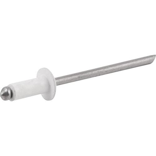 Rebite de repuxo 3,2 x 12 mm branco 312 c/ 1000 peças Rebite de repuxo 3,2 x 12 mm branco 312 c/ 1000 peças