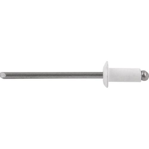 Rebite de repuxo 3,2 x 12 mm branco 312 c/ 1000 peças Rebite de repuxo 3,2 x 12 mm branco 312 c/ 1000 peças