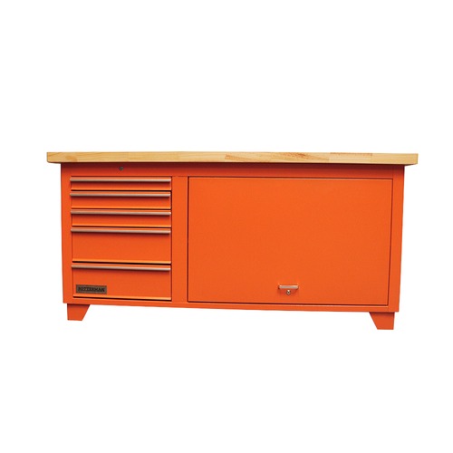 Bancada fechada com 5 gavetas e 1 porta retr�til - RLL-217AL