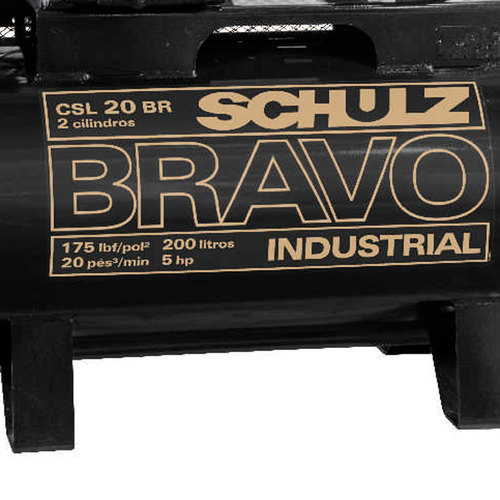 Compressor de ar 20 p�s 200L 5 hp 175 lbs trif�sico CSL20BR/200 - Bravo