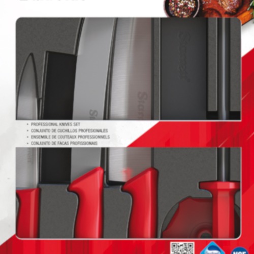 Jogo de facas para churrasco 6 pe�as cabo - Kit Barbecue