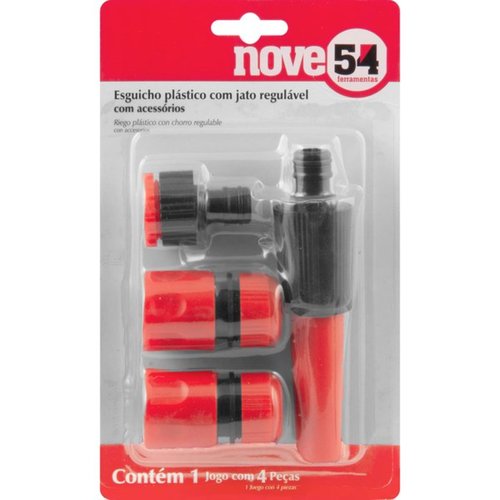 Esguicho pl�stico com jato regul�vel + engates