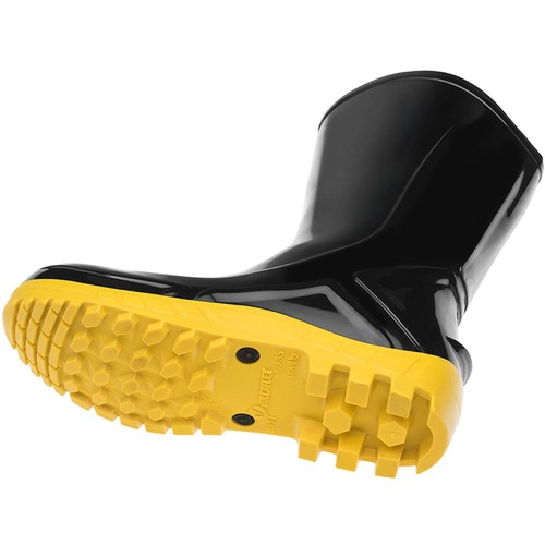 Bota de PVC preta com solado amarelo cano m�dio sem forro - 110VFLEX PRA