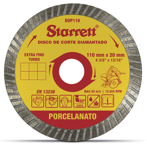 Disco diamantado turbo 110 mm para porcelanato - DDP110 Disco diamantado turbo 110 mm para porcelanato - DDP110