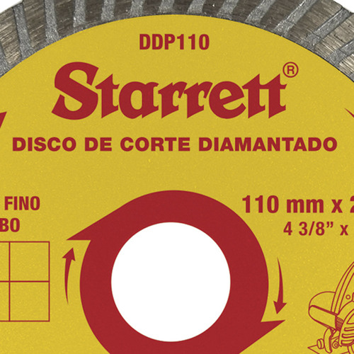 Disco diamantado turbo 110 mm para porcelanato - DDP110 Disco diamantado turbo 110 mm para porcelanato - DDP110