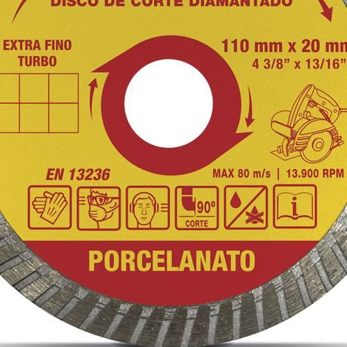 Disco diamantado turbo 110 mm para porcelanato - DDP110 Disco diamantado turbo 110 mm para porcelanato - DDP110