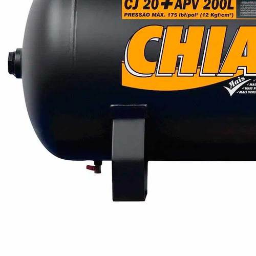 Compressor de ar 20 ps 200l 5 hp 175 lbs monofsico - CJ 20+ APV 200L  220V
