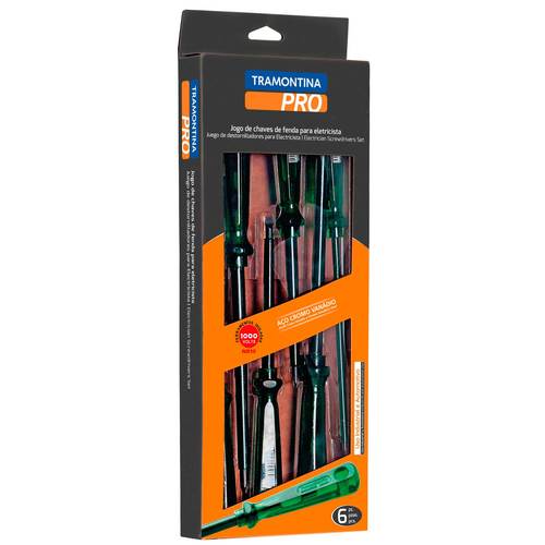 Jogo de chave fenda e phillips isolada com 6 peas - Easy Grip