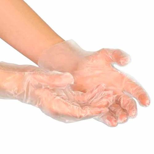 Luva plástica descartável pacote com 50 pares Luva plástica descartável pacote com 50 pares