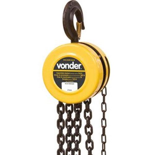 Talha manual capacidade de 3 toneladas com corrente de 3 metros