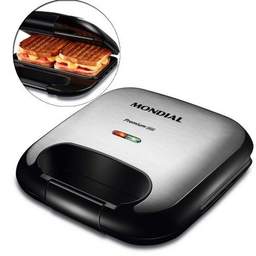 Sanduicheira Grill antiaderente 750 watts Premium Inox - S-25  220V