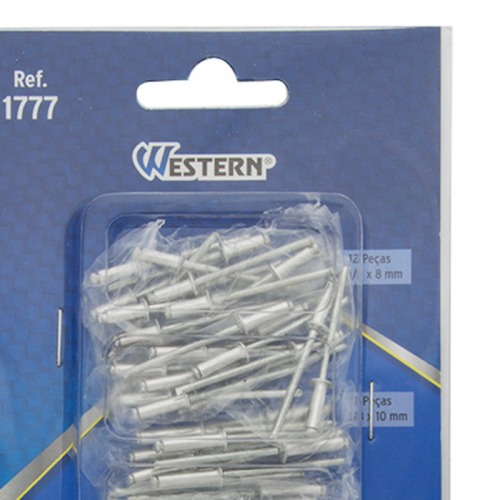 Rebite de repuxo em alumínio com 60 peças - 1777 Rebite de repuxo em alumínio com 60 peças - 1777