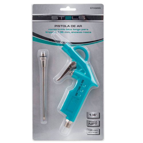 Pistola de ar para limpeza bico longo corpo em alumnio