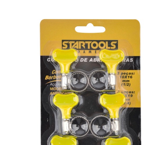 Abraadeira de ao para mangueira com borboleta 6 peas