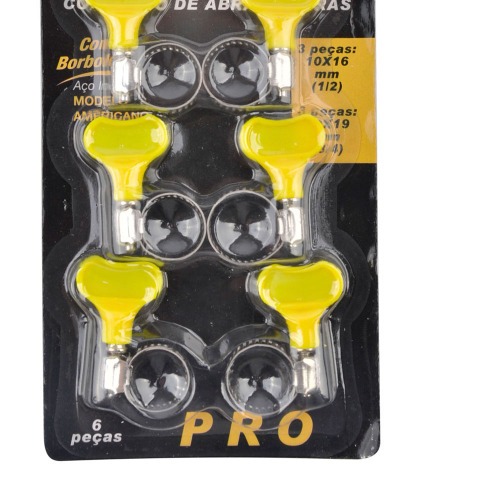 Abraadeira de ao para mangueira com borboleta 6 peas