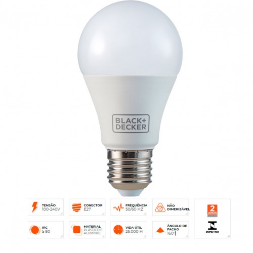 Lmpada led bulbo 9 watts 803 lmens branca - BDA6-0800-02  110V/220V