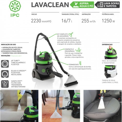 Extratora de carpete e Aspirador 16 litros 1.250 watts - Lavaclean EP116  220V