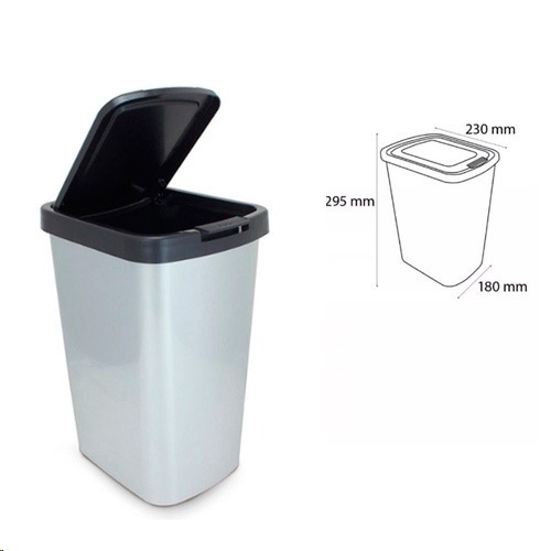Lixeira pl�stica 9 litros com click - Label