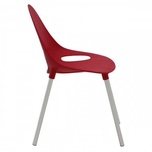 Cadeira em polipropileno com pernas de alum�nio vermelha - Elisa Summa