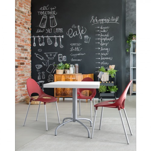 Cadeira em polipropileno com pernas de alum�nio vermelha - Elisa Summa