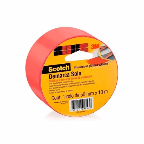 Fita para demarcao 10 mm x 10 metros vermelha